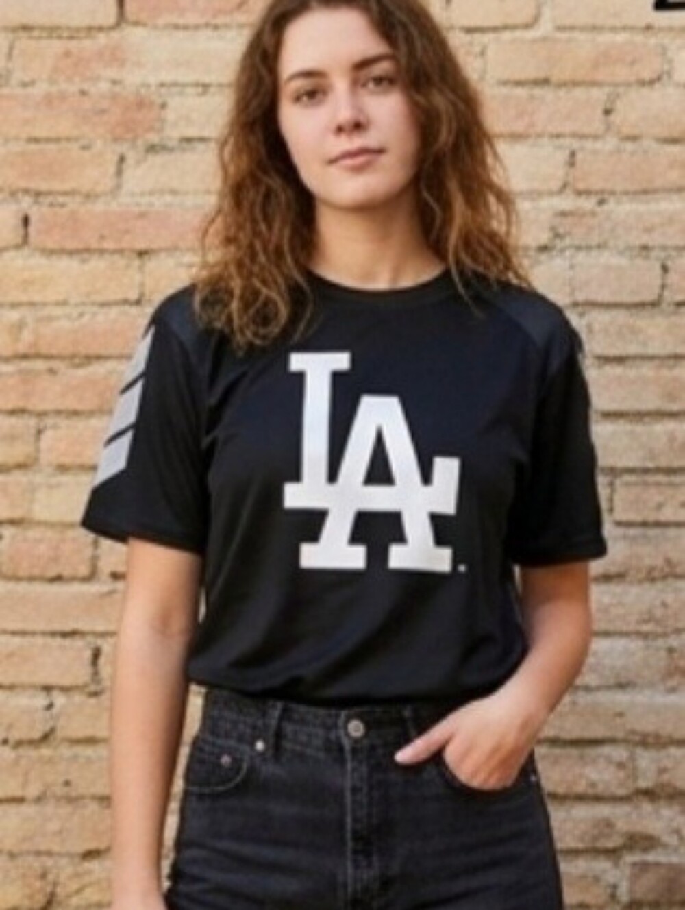 Black LA Logo Short Sleeve Tee